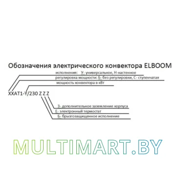 Конвектор ELBOOM ЭВ1-НБАТ1-1,5/230 БЕ картинка 5